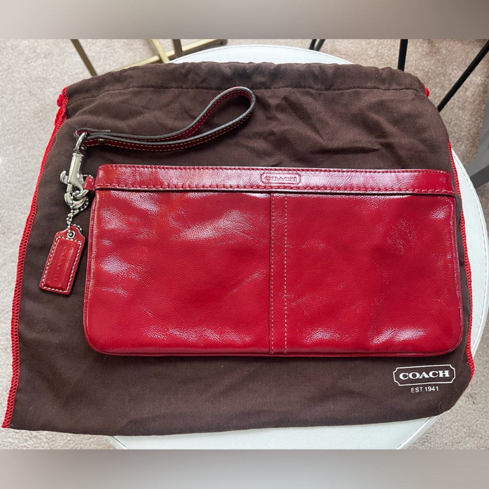 Coach wristlets. Patent leather (one red one blue)